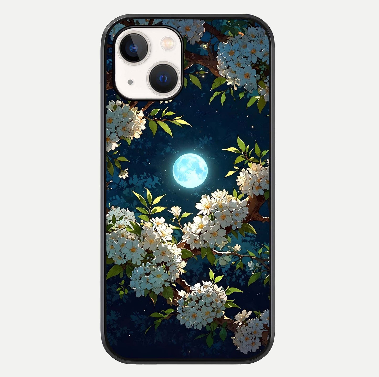 Moonlit Blossom Dream Glass Case For iPhone 14 by Custom World