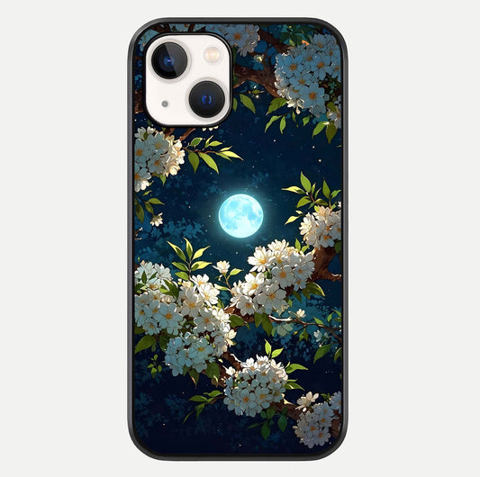 Moonlit Blossom Dream Glass Case For iPhone 14 by Custom World