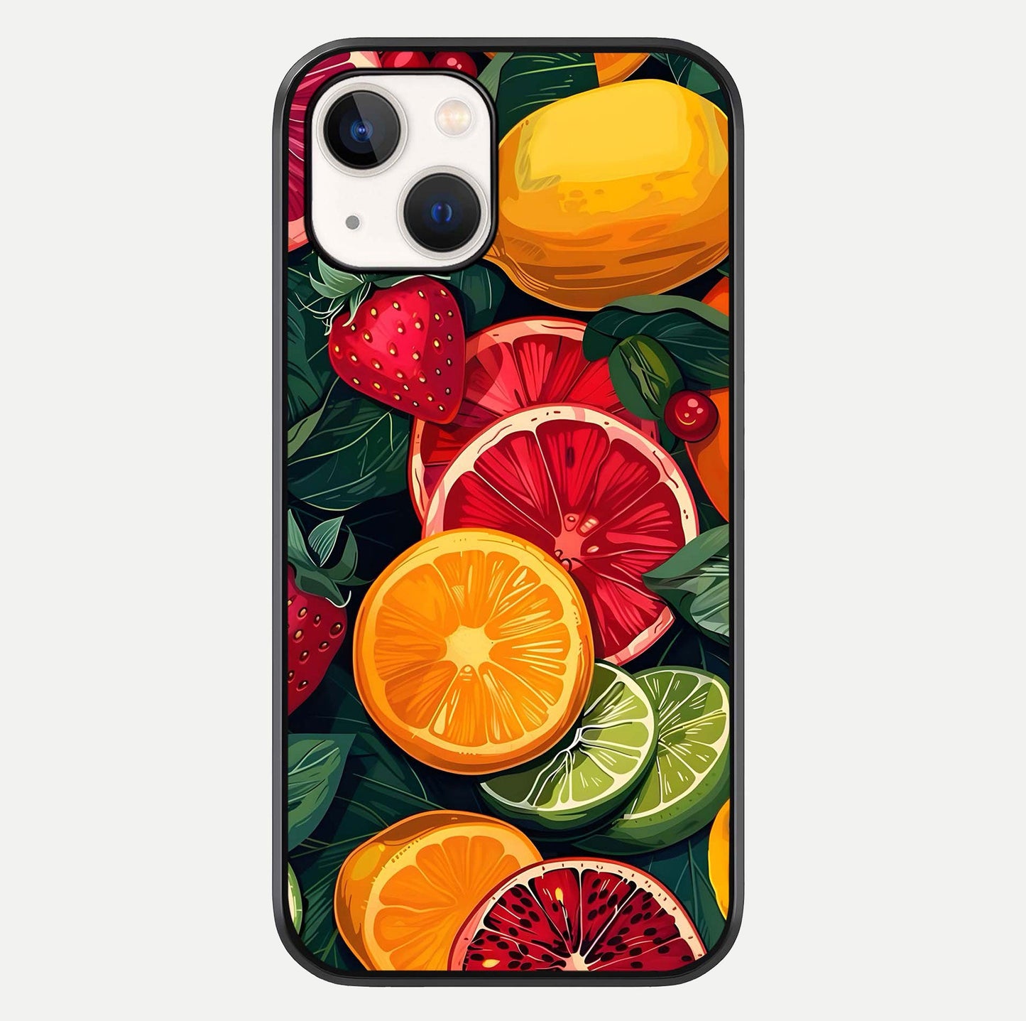 Multiple Fruits Glass Case For iPhone 14 by Custom World