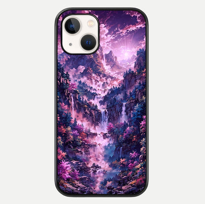 Mystic Cascade Peaks Glass Case For iPhone 14 by Custom World