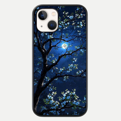 Mystic Floral Night Glass Case For iPhone 14 by Custom World