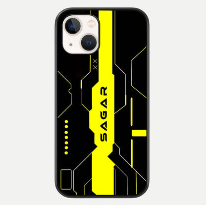 Neon CYBERPUNK Custom Name Glass Case For iPhone 14 by Custom World