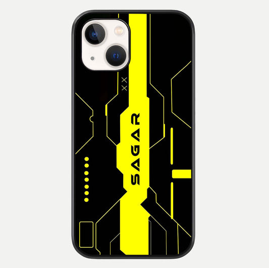 Neon CYBERPUNK Custom Name Glass Case For iPhone 14 by Custom World