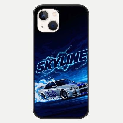 Neon Drift Beast Glass Case For iPhone 14 by Custom World