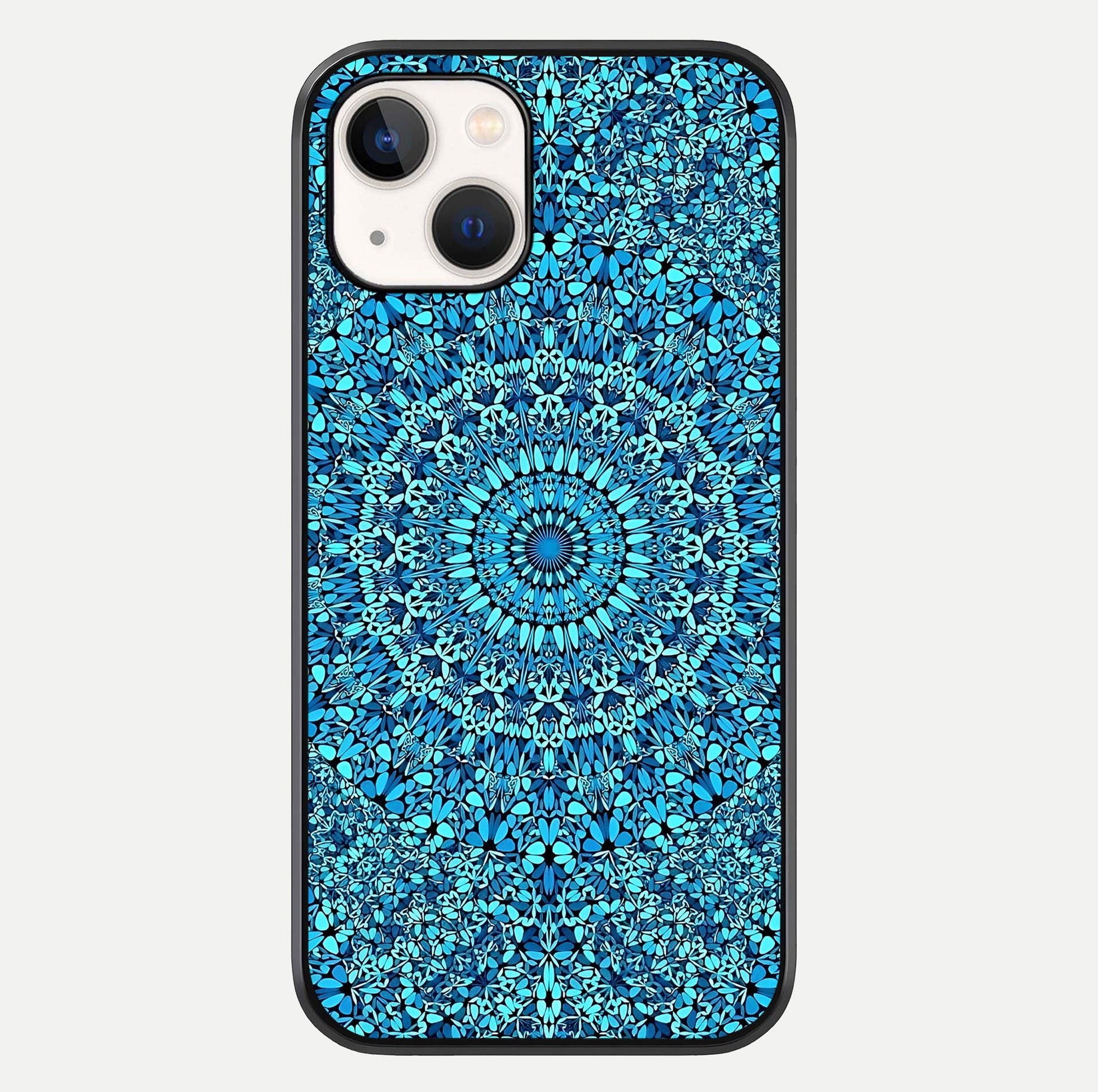 Ocean Bloom Mandala Glass Case For iPhone 14 by Custom World