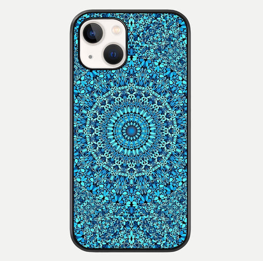 Ocean Bloom Mandala Glass Case For iPhone 14 by Custom World