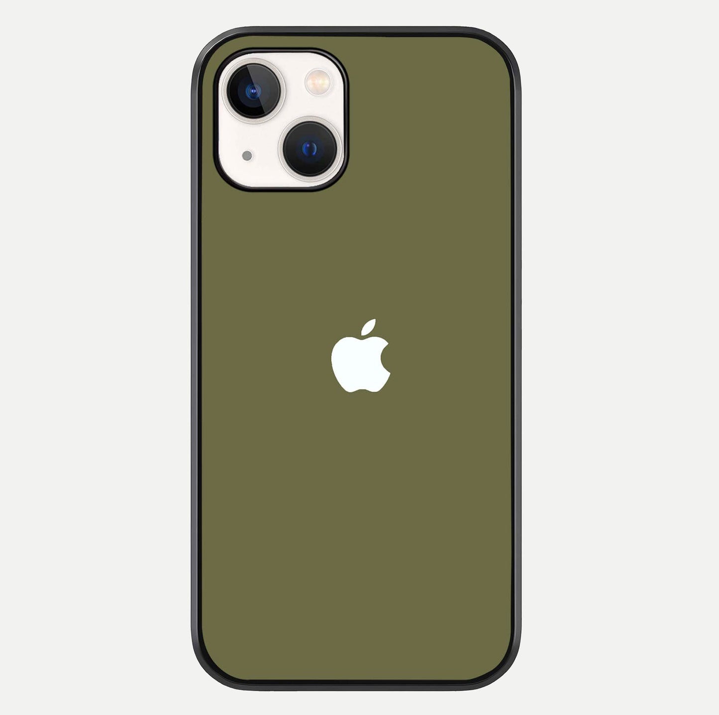 Olive Matte Essence Glass Case For iPhone 14 by Custom World