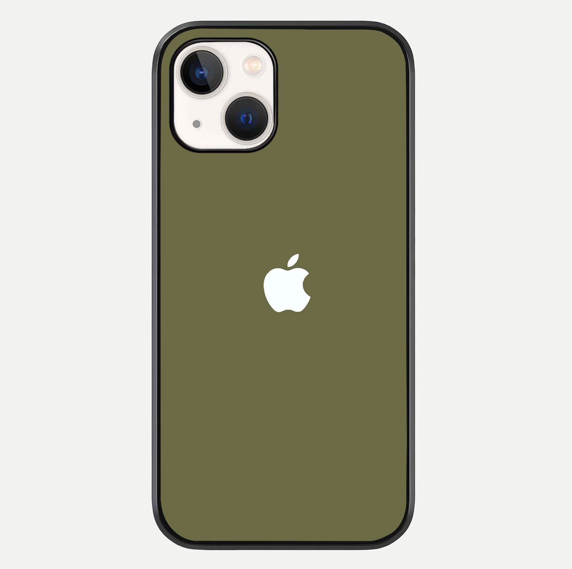 Olive Matte Essence Glass Case For iPhone 14 by Custom World