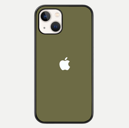 Olive Matte Essence Glass Case For iPhone 14 by Custom World
