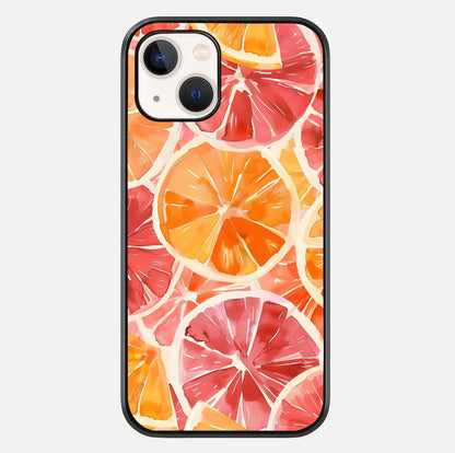 Orange Fruits Pattern Glass Case For iPhone 14 by Custom World