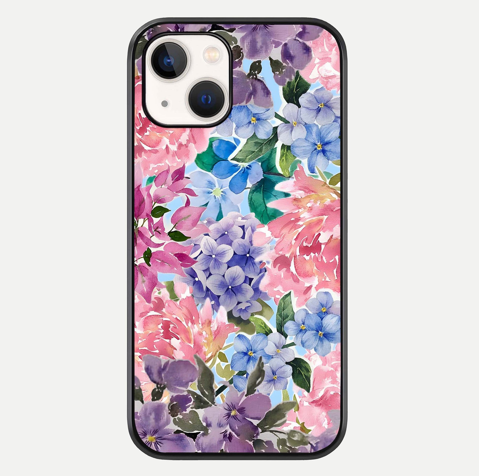 Pastel Floral Mix Glass Case For iPhone 14 by Custom World