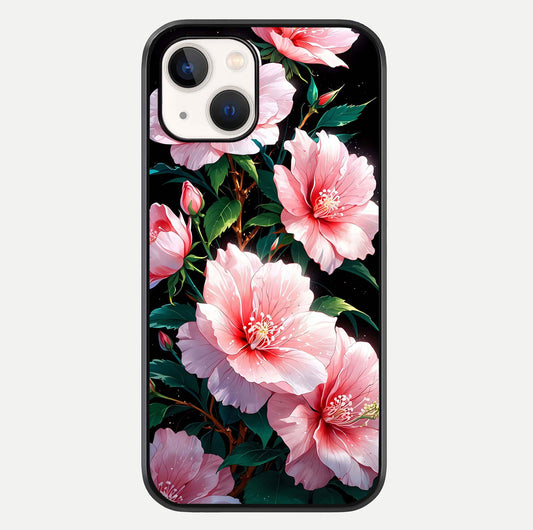 Peach Flower Glass Case For iPhone 14 by Custom World