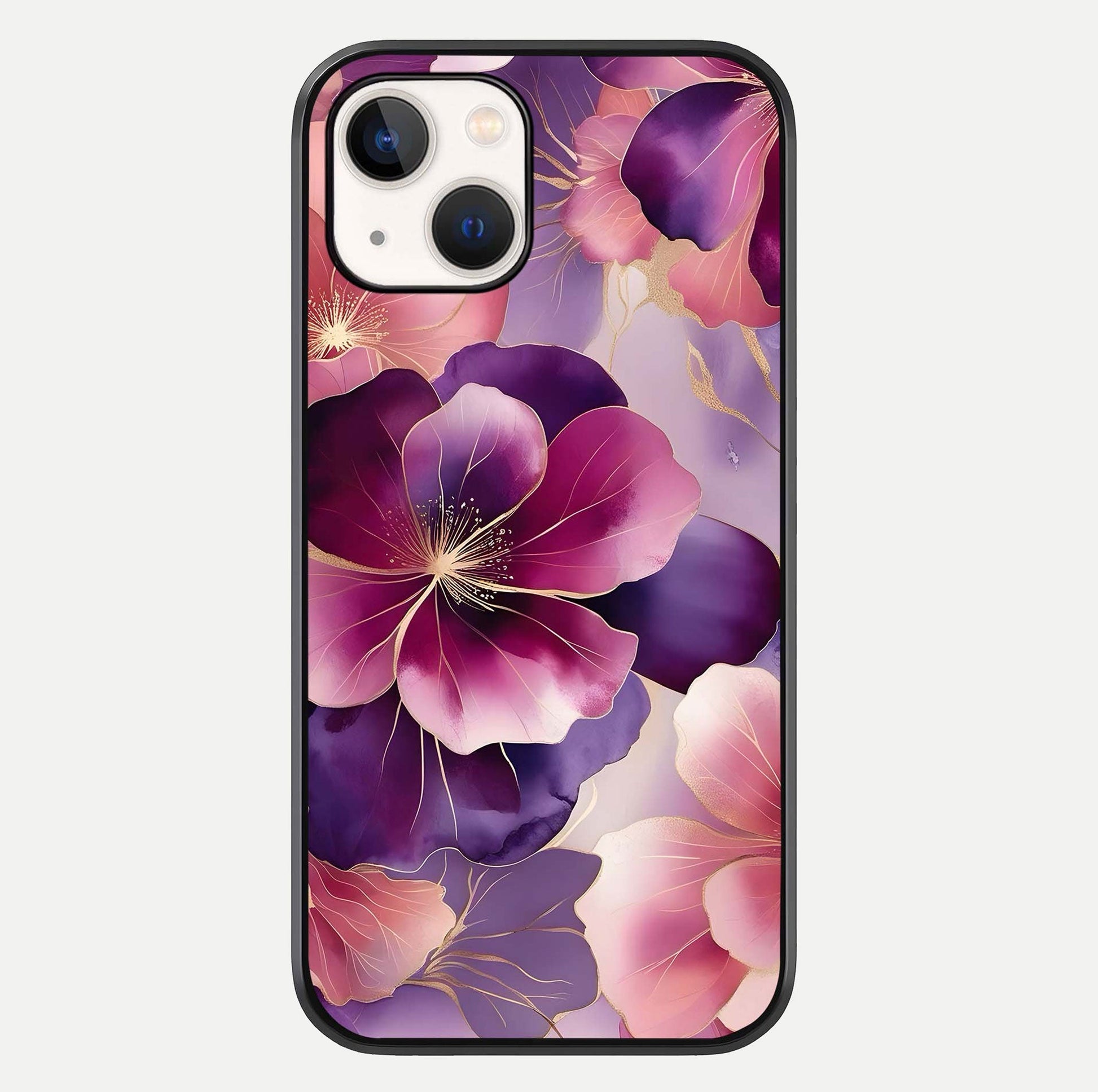 Pink Bouquet Florals Glass Case For iPhone 14 by Custom World