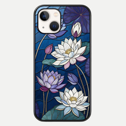 Purple Lotus Stained Glass Case For iPhone 14 by Custom World