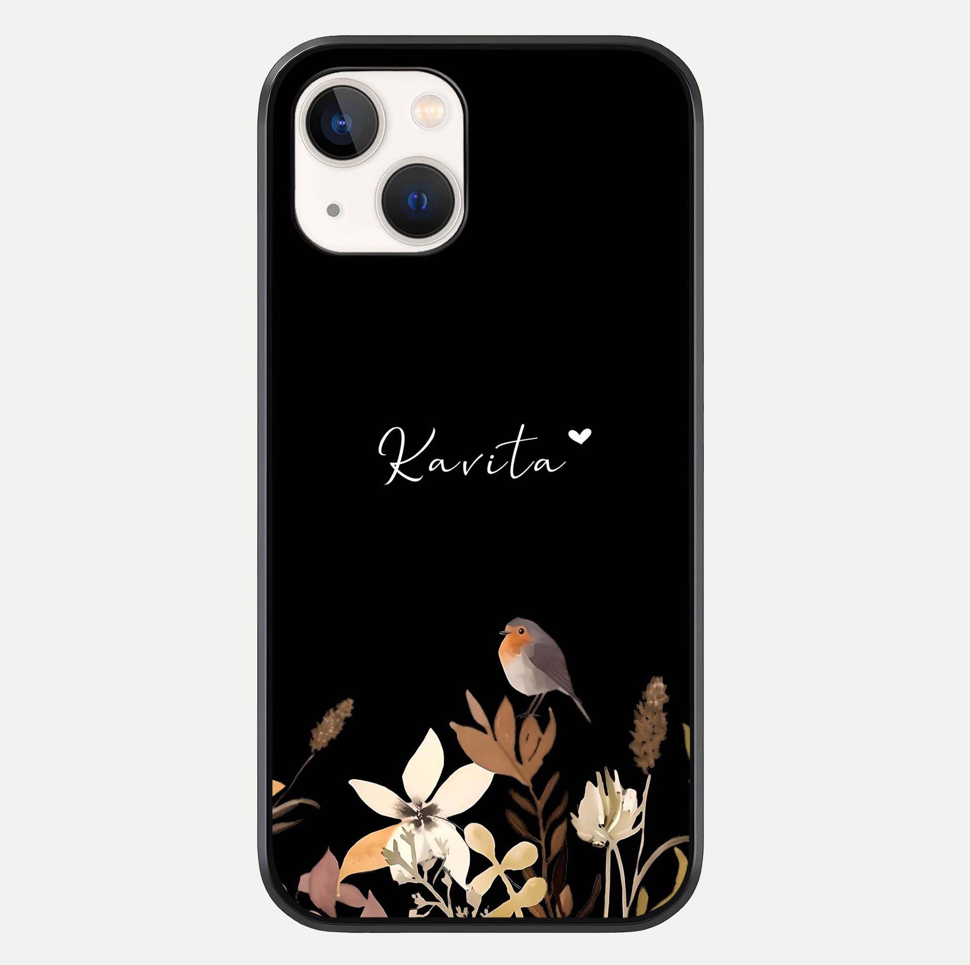 Quiet Garden Tune Custom Name Glass Case For iPhone 14 by Custom World
