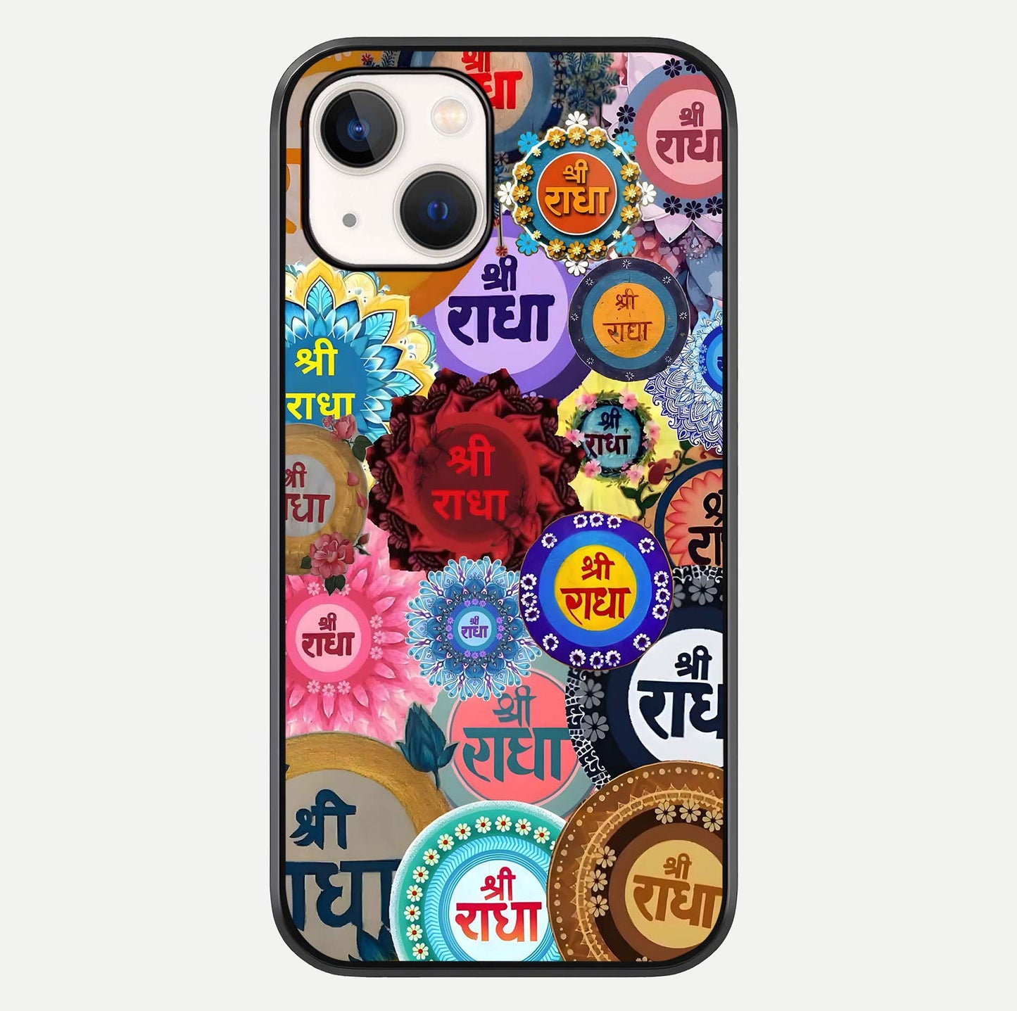 Radha Divine Bloom Glass Case For iPhone 14 by Custom World