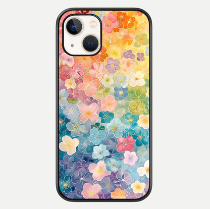 Rainbow Blossom Burst Glass Case For iPhone 14 by Custom World