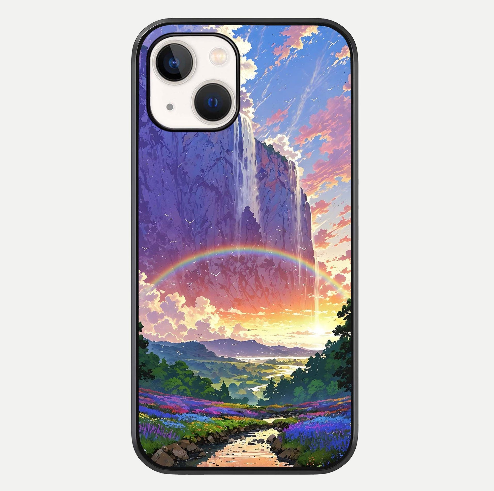 Rainbow Valley Dream Glass Case For iPhone 16 Pro by Custom World