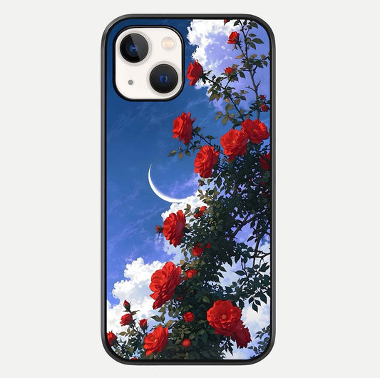 Rose Drift Flowers Glass Case For iPhone 14 by Custom World