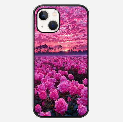 Rose Sunset Valley Glass Case For iPhone 14 by Custom World