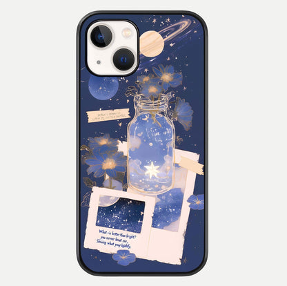 Starlit Cosmic Jar Glass Case For iPhone 14 by Custom World