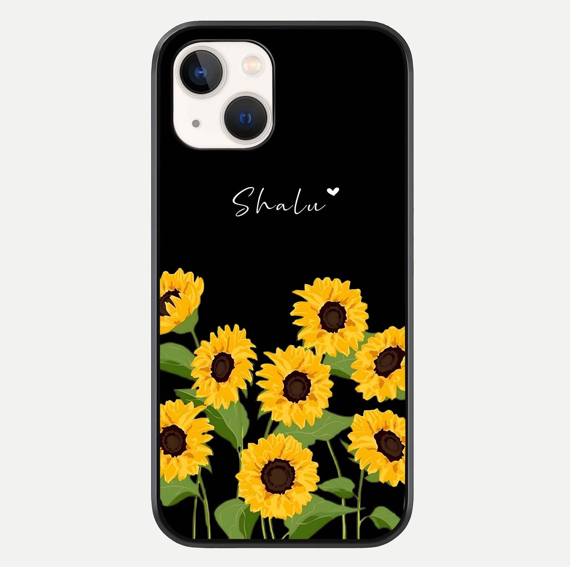Sunflower Chic Mood Custom Name Glass Case For iPhone 16 Pro by Custom World