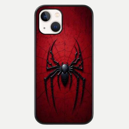 Superhero Web Emblem Glass Case For iPhone 14 by Custom World