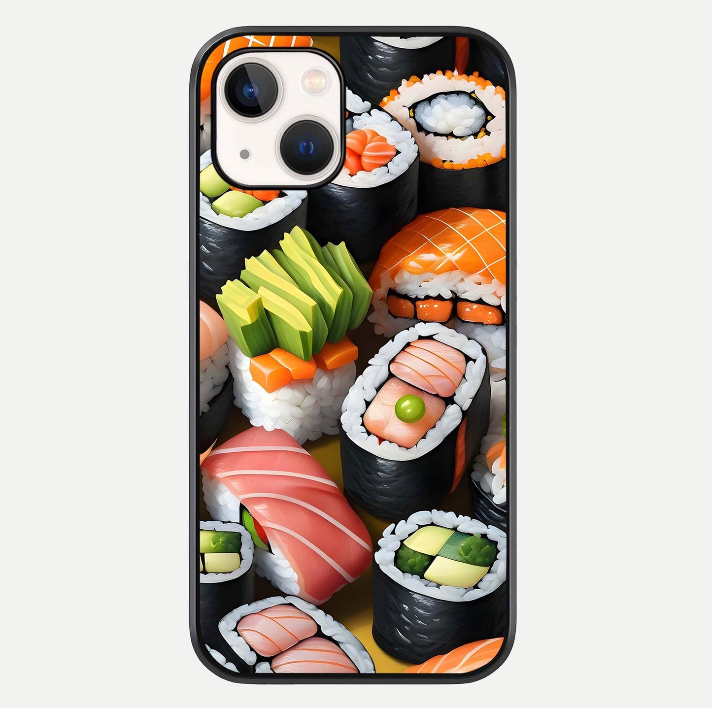 Sushi Food Pattern Glass Case For iPhone 14 by Custom World