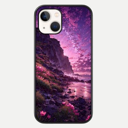 Twilight Blossom Coast Glass Case For iPhone 14 by Custom World