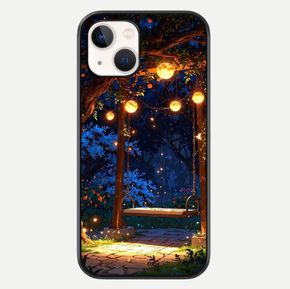 Twilight Garden Swing Glass Case For iPhone 14 by Custom World