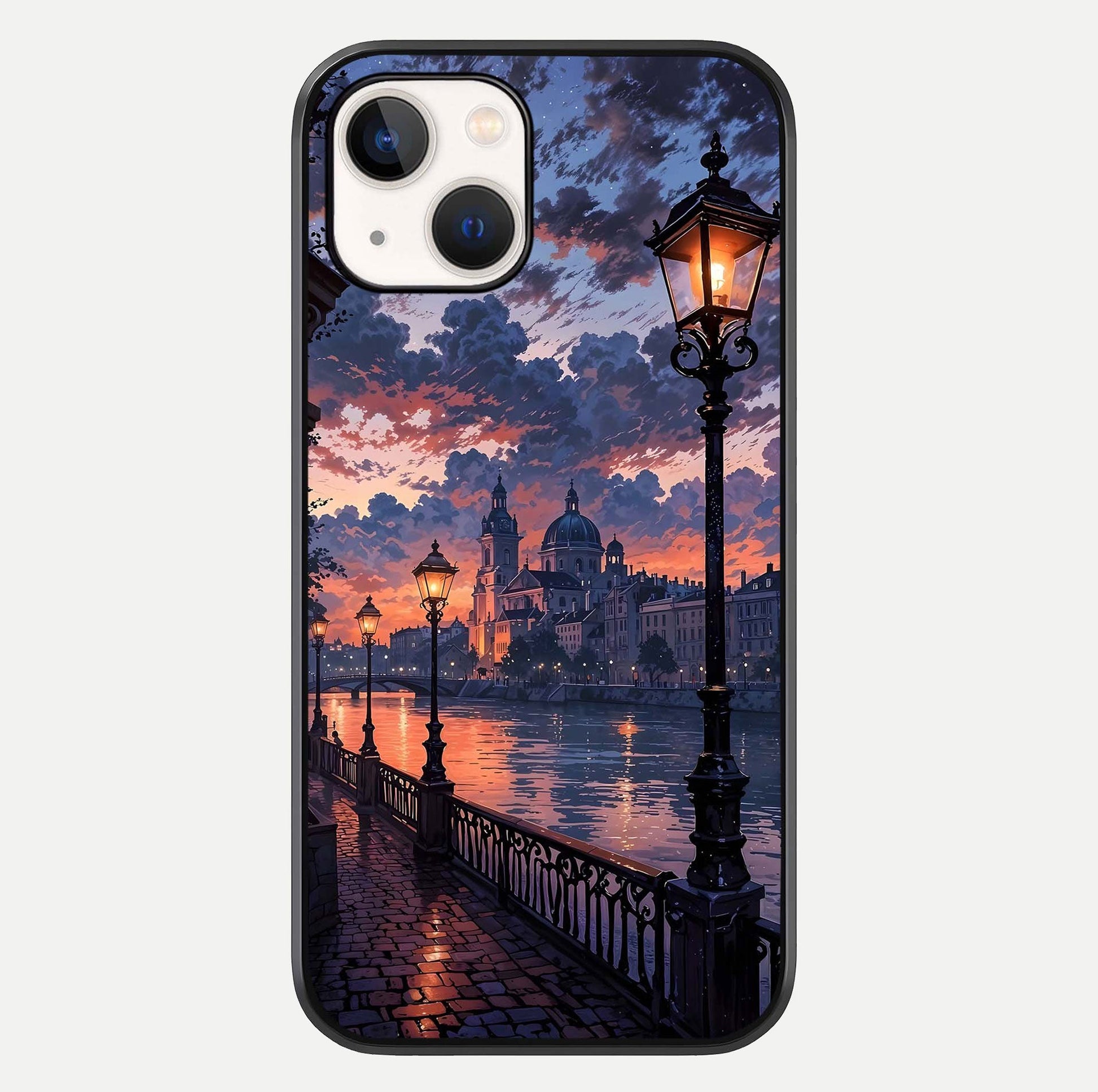 Twilight River Lights Glass Case For iPhone 16 Pro by Custom World