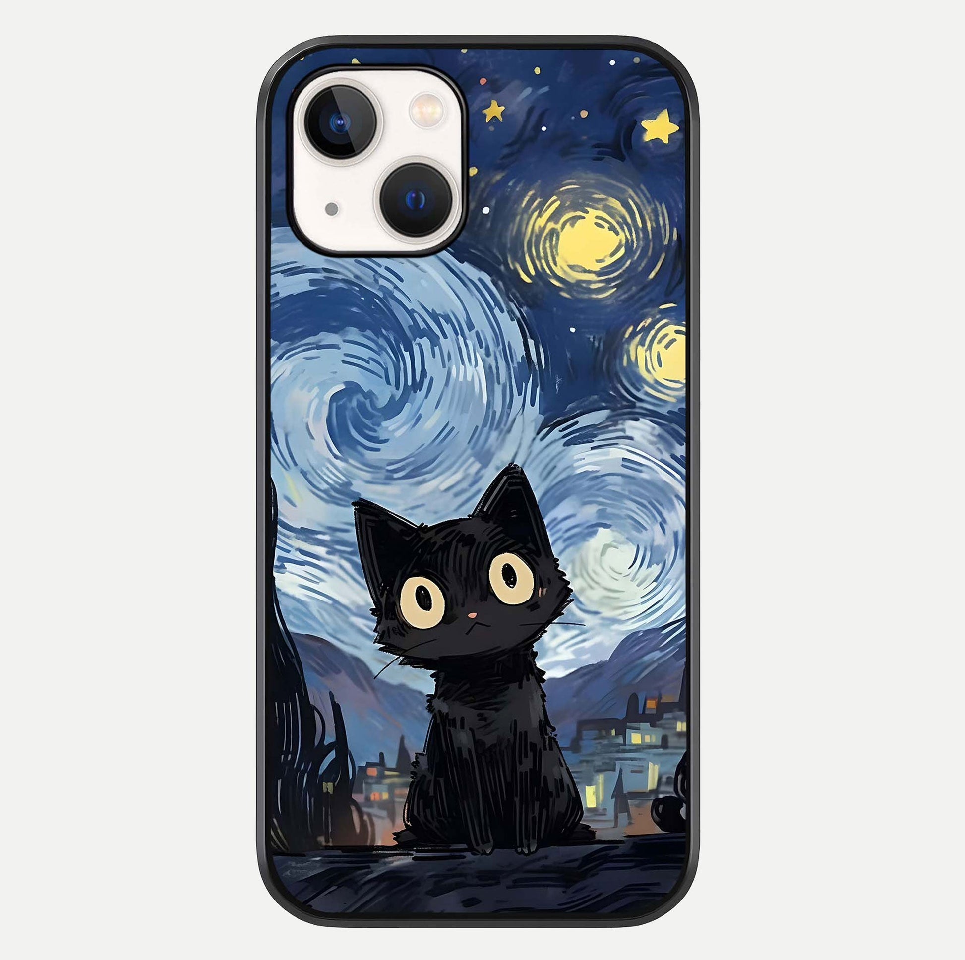 Van Gogh Cat Glass Case For iPhone 16 Pro by Custom World