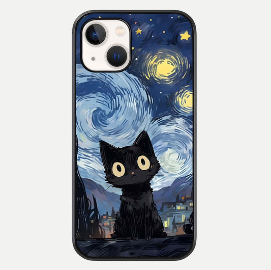 Van Gogh Cat Glass Case For iPhone 16 Pro by Custom World