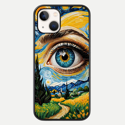 Van Gogh Eye Glass Case For iPhone 16 Pro by Custom World