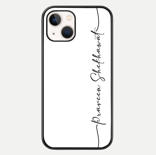 White Tune Custom Name Glass Case For iPhone 16 Pro by Custom World