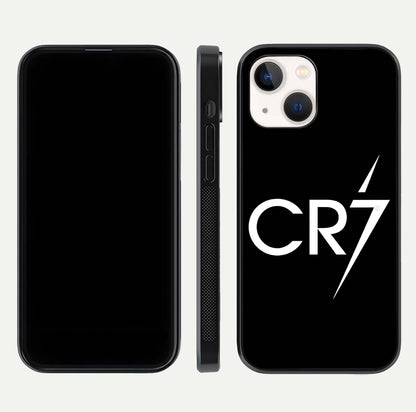 CR7 Elite Strike Glass Case for iPhone 14 dual-view layout showing sport tones and edge clarity