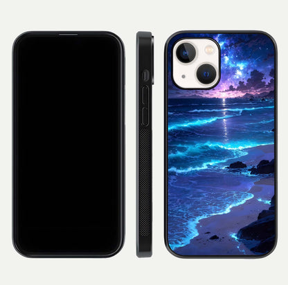 Classic Damn Look Glass Case for iPhone 14 dual-view layout showing design clarity and glass polish