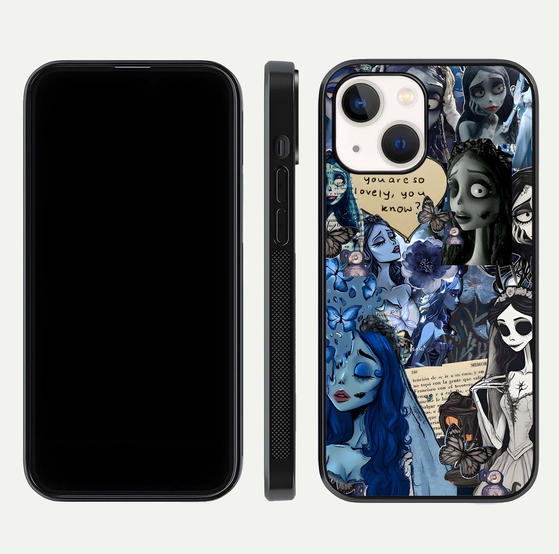 Corpse Bride Posters Glass Case for iPhone 14 dual-view layout displaying cinematic tones and HD finish