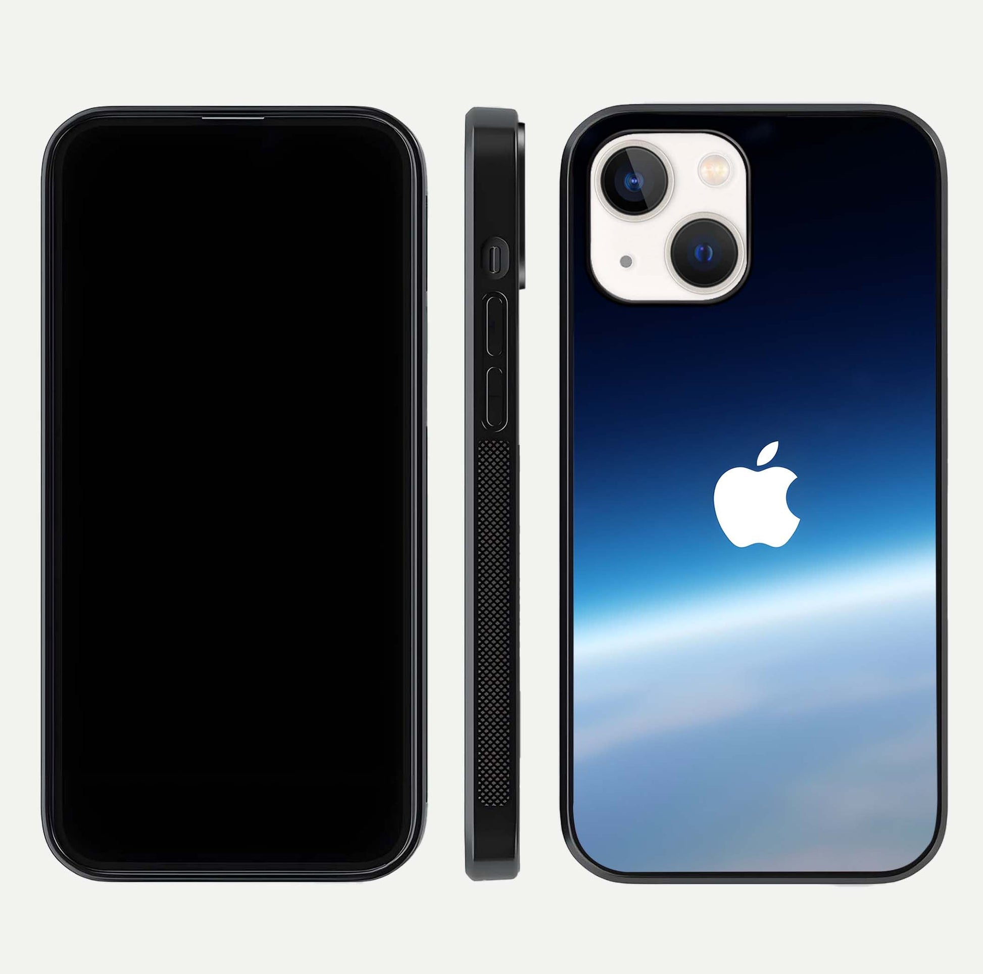 Minimal Apple Sky Glass Case for iPhone 14 front & back layout with clean tone and minimal finish