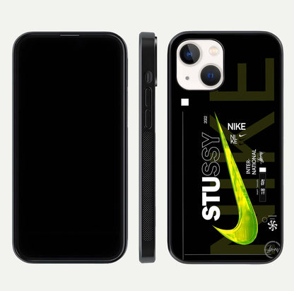 Neon Street Edition Glass Case for iPhone 14 front & back layout highlighting street art vibe and edges