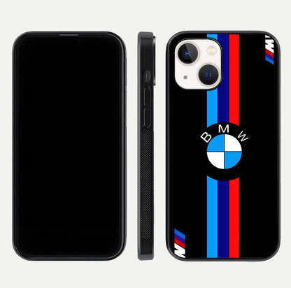 Turbo BMW Beast Glass Case for iPhone 16 Pro front & back layout showing bold design and smooth finish