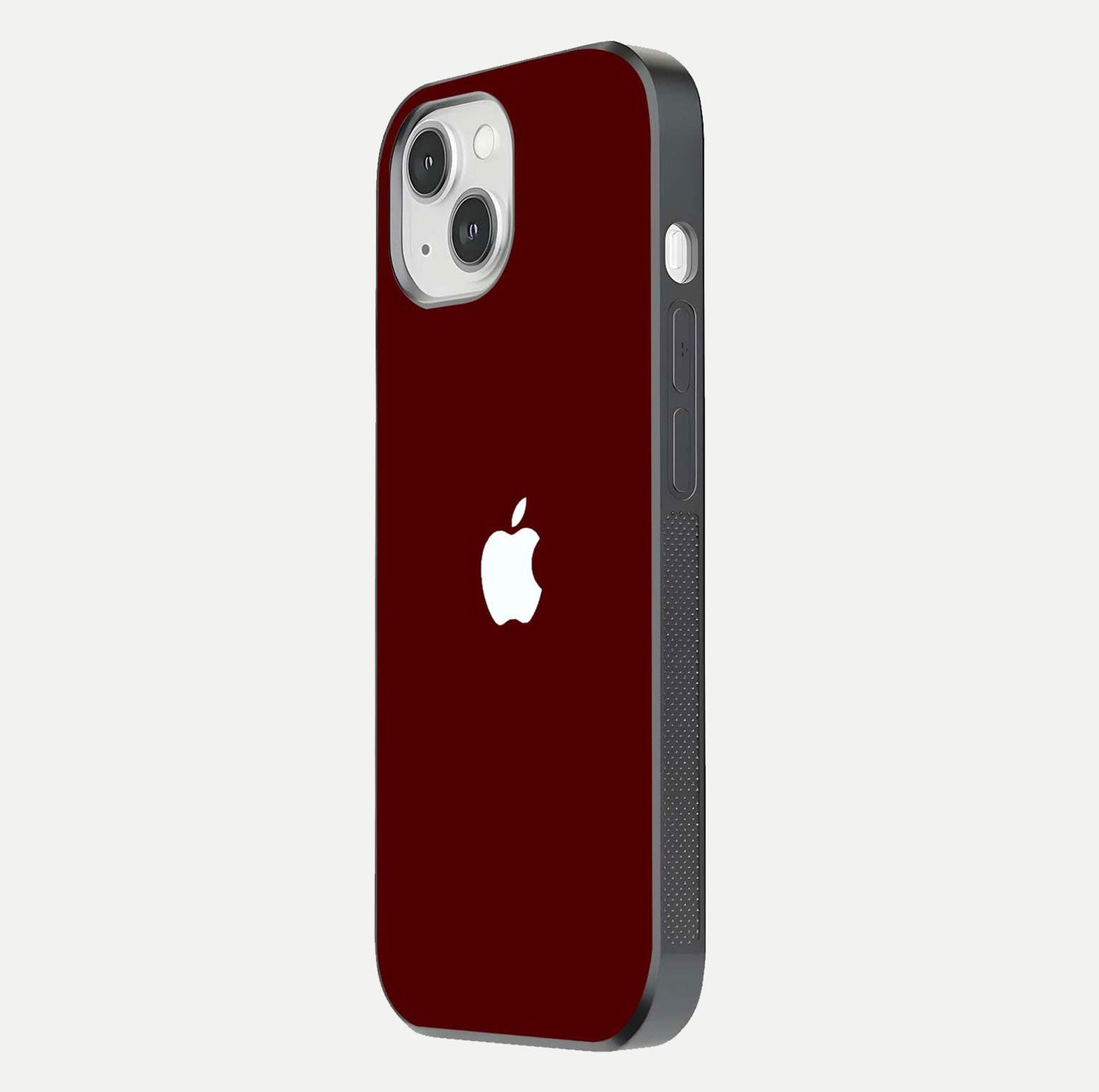 Apple Crimson Core Glass Case for iPhone 16 Pro side-angle shot showing camera bump alignment and glossy shine