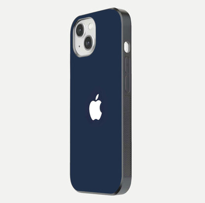 Minimal Apple Night Glass Case for iPhone 14 side-angle image showing sleek reflection and clean gloss