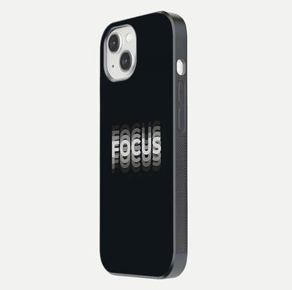 Mono Focus Vision Glass Case for iPhone 14 side-angle image showing smooth reflection and minimal tones
