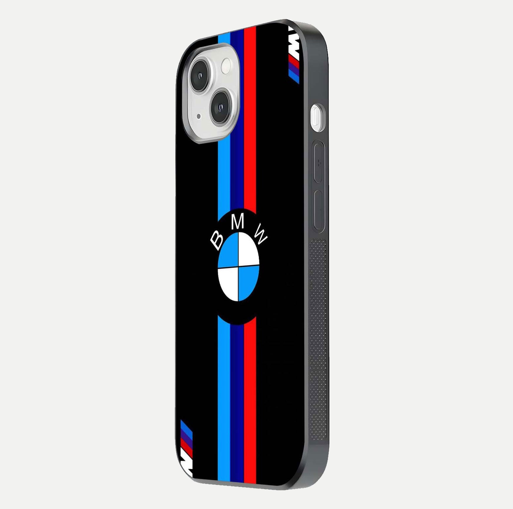 Turbo BMW Beast Glass Case for iPhone 16 Pro side-angle image showing reflection and sleek edge styling