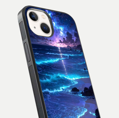 Classic Damn Look Glass Case for iPhone 14 close-up highlighting quote text and reflection shine