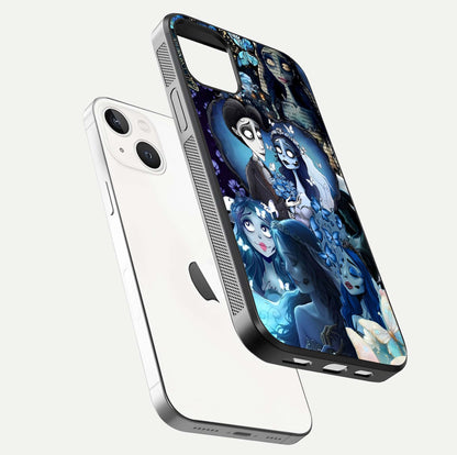 Butterfly Ghost Soul Glass Case for iPhone 14 floating mockup showcasing spirit-like butterfly detail and gloss