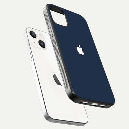 Minimal Apple Night Glass Case for iPhone 14 floating dual-view mockup showing HD shine and minimal style