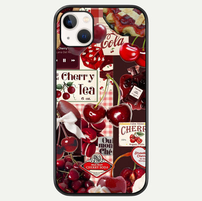 Aesthetic Cherry Tea Glass Case For iPhone 16 Pro by Custom World
