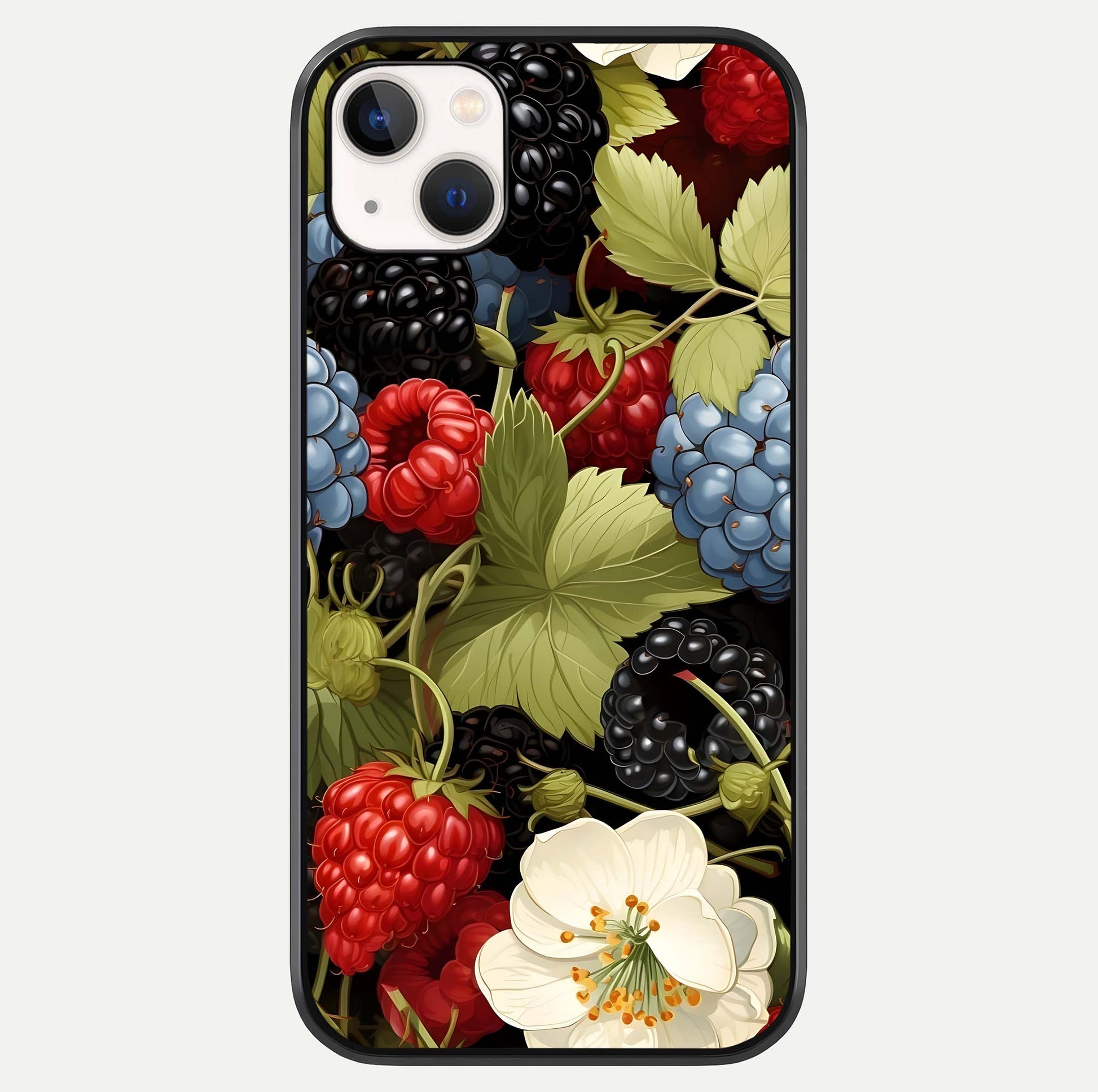 Berry Bloom Charm Glass Case For iPhone 16 Pro by Custom World